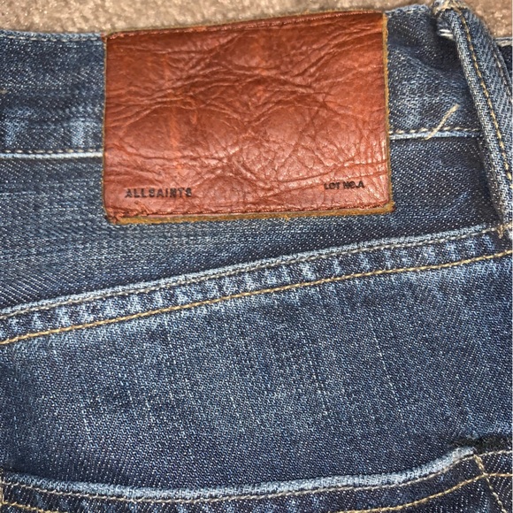 All Saints Iggy slim fit Sz30 button fly dark wash denim jeans - Picture 3 of 6